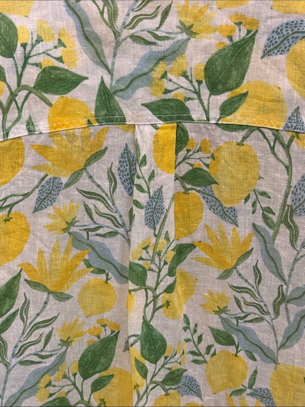 ๐๐๐BOGOHO๐๐๐Martha Stewart Yellow Lemon & Green Leaf Button-Down Shirt-Large - Picture 8 of 9